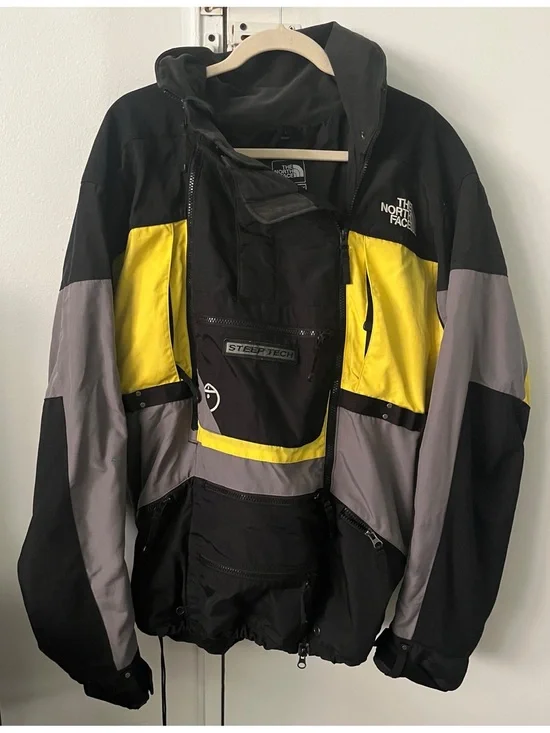 The North Face Men’s Steep Tech Black/Yellow Shell Jacket size XXL
