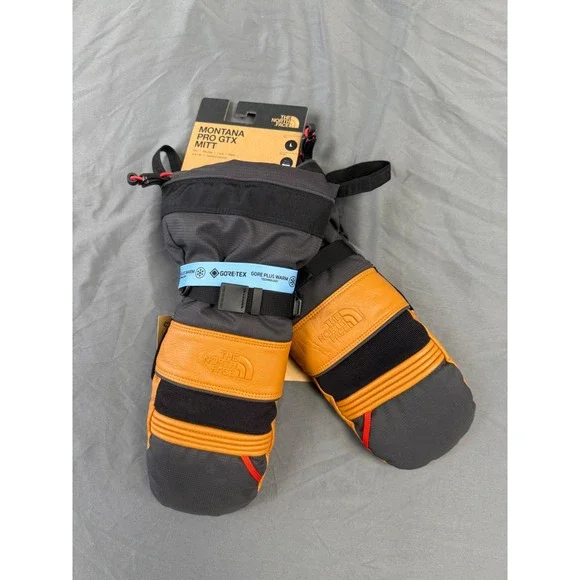 The North Face Montana Pro GTX Mitt Mens L Leather Brown GORE-TEX Ski Mittens