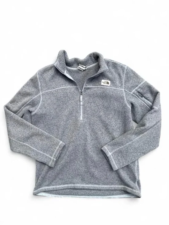 The North Face Light Gray Quarter-Zip Fleece Pullover