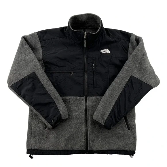 The North Face Denali Polartec Fleece Jacket Mens Large Gray Black Full Zip A193