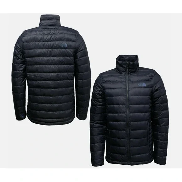The North Face Mens Navy Blue Puffer Jacket Goose Down Insulated Full Zip M