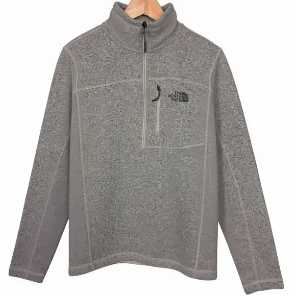 The North Face Men's Small Gordon Lyons 1/2 Zip Gray Fleece Pullover Sweatshirt