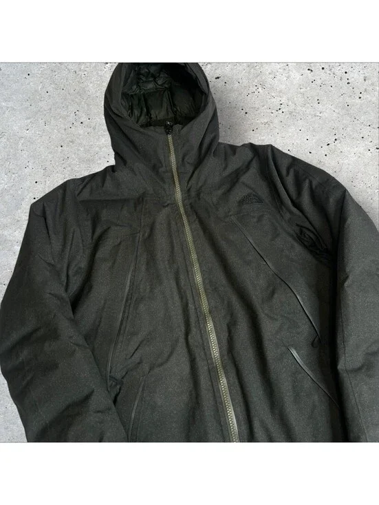 The North Face Far Northern Down Jacket Black Hooded Parka Hyvent Waterproof