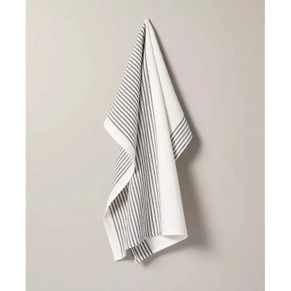 Magnolia Hearth & Hand Kitchen Flour Sack Dish Towel Mini Stripe Charcoal Gray