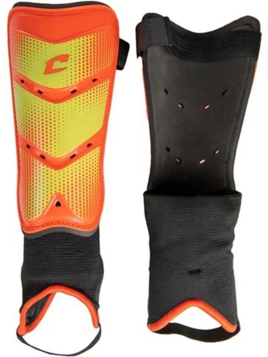 NWT ⚽️ Small Soccer Shin Guards Champro League SSG8 Fire Red Optic Yellow