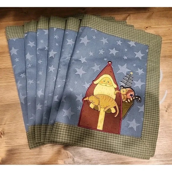 (6) Vintage‎ Valley Forge Collection Country Style Christmas Placemats