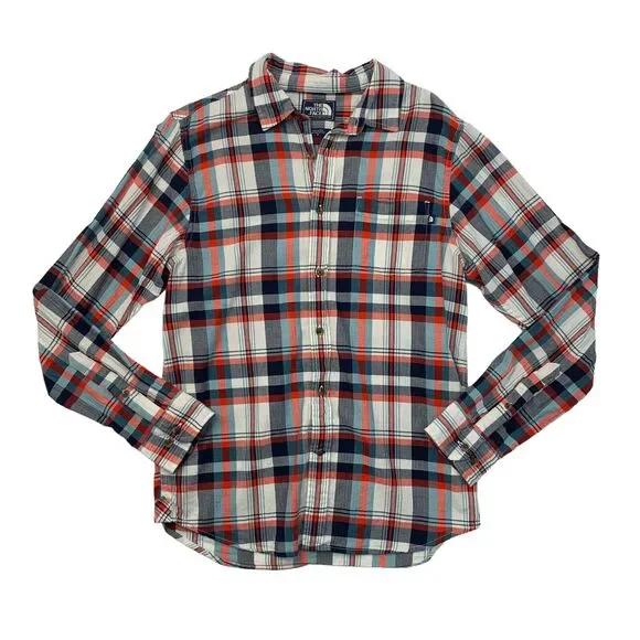 The North Face Shirt Mens S Small Plaid Long Sleeve Cotton Western Button Up