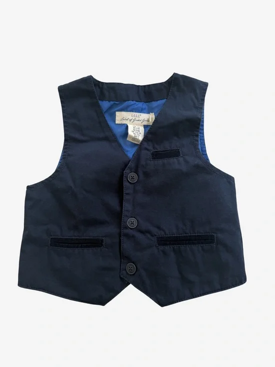 H&M Navy Boys' Dress Vest with Blue Lining