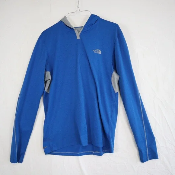 The North Face Hoodie Mens Small Flash Dry-XD Active‎ Pullover Blue Long Sleeve