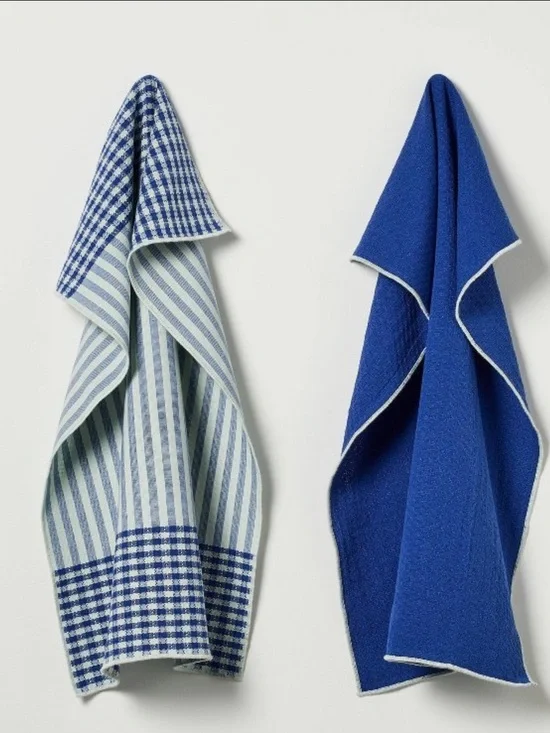 2pk Kitchen Towel Set Navy/ Blue Striped - Hearth & Hand™ with Magnolia