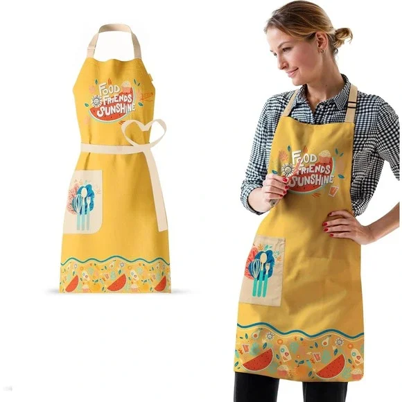 Waterproof Apron for Adults – Adjustable Fit with Deep Pockets, Stylish‎ Cooking