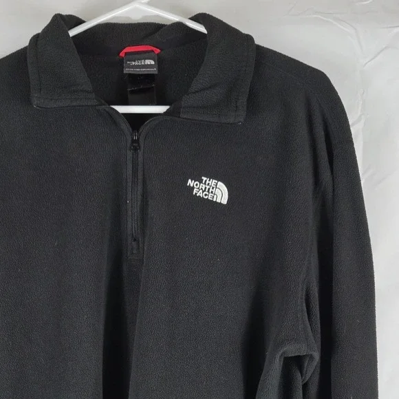 The North Face TKA 100 Glacier Quarter Zip Fleece Pullover Black Mens Large AJGW