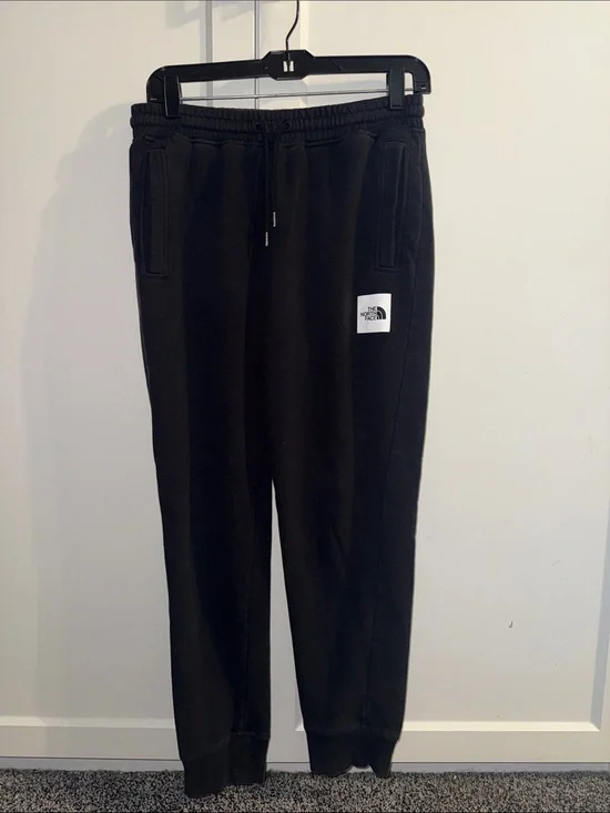 The North Face Men's Black Jogger Sweatpants with Logo Patch