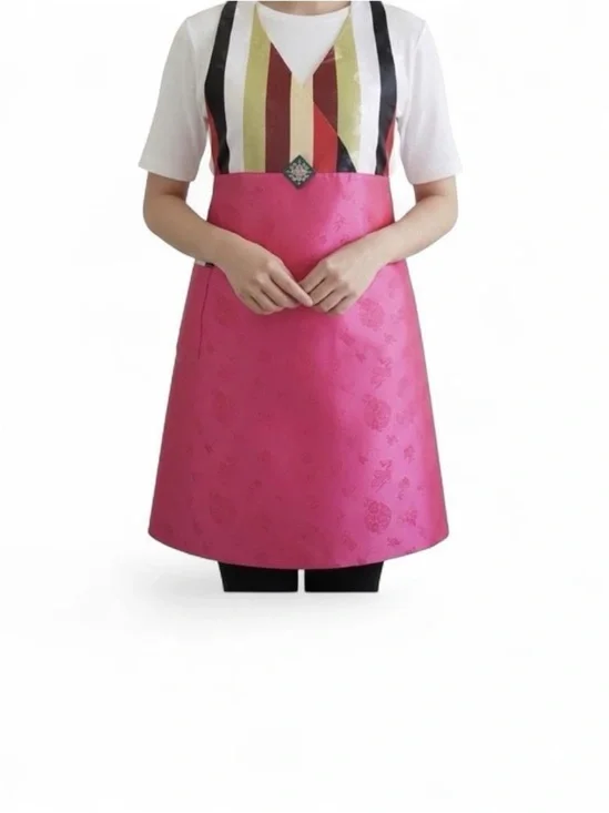 NWOT SILK Pink Colorful Striped Apron