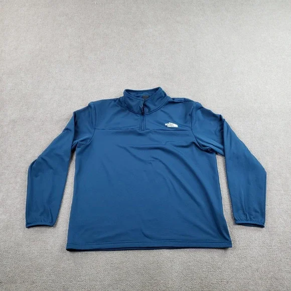 The North Face Sweatshirt Mens XL Blue Pullover 1/4 Zip Lightweight Stretch