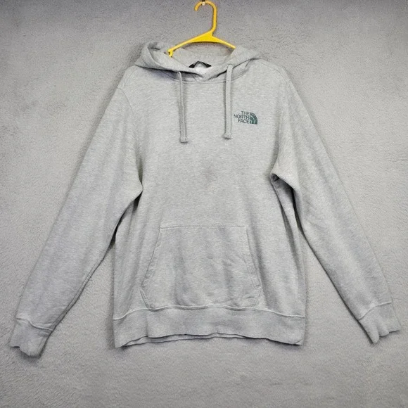 The North Face Hoodie Mens‎ M Gray Logo Graphics Athleisure Sweatshirt Thrashed