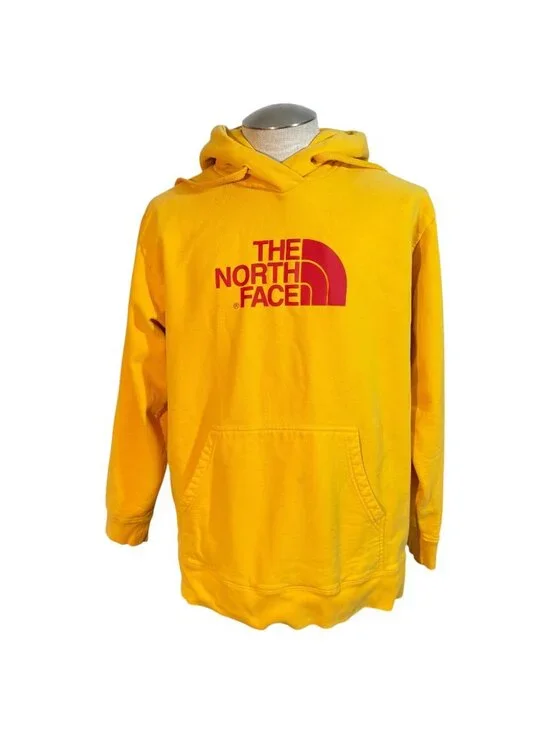 The North Face Men’s Pullover Hoodie Sweatshirt Yellow Red Logo‎ Size 2XL XXL
