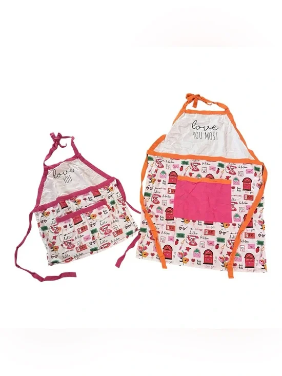 Mommy & Daughter Matching Mini Me Cooking Baking Kitchen Apron Pink Graphics