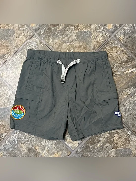 The North Face Cargo Shorts Gray Outdoor Belted Nylon Performance Mens Large