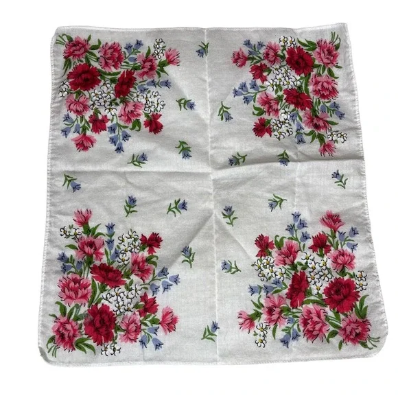 1 Vintage Cocktail Napkin Handkerchief‎ Hankie Square 11