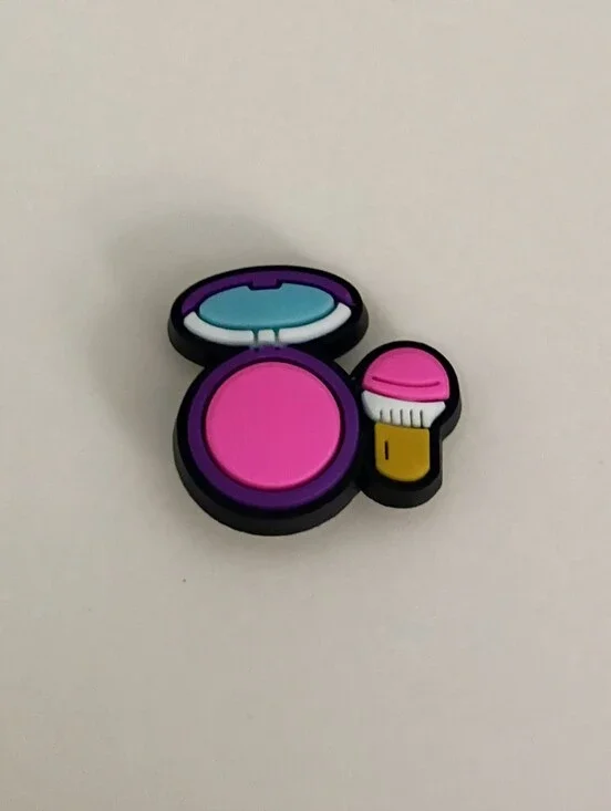 10 for $10 Jibbitz Croc Charm - Makeup Compact With Mirror, Pink Blush & Brush 2