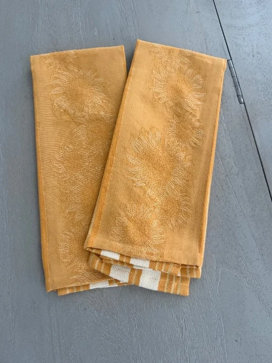 Sunflower Yellow Teatowels, Set of 2