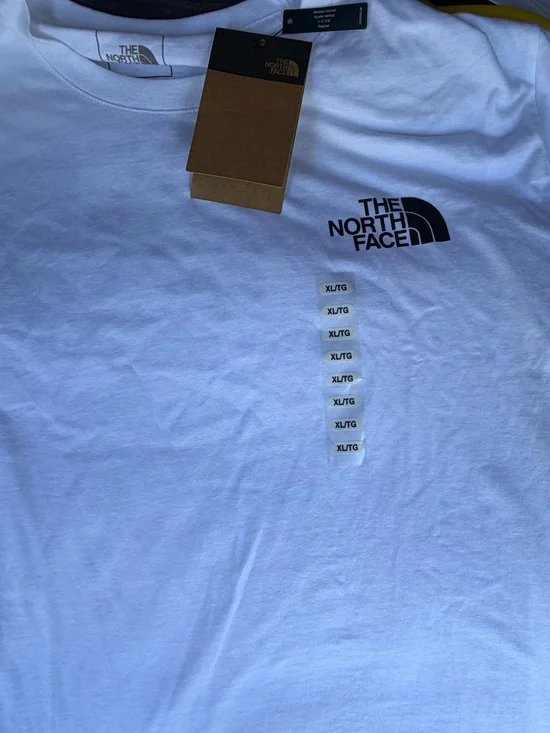 The North Face White Tee with Gray Logo Print