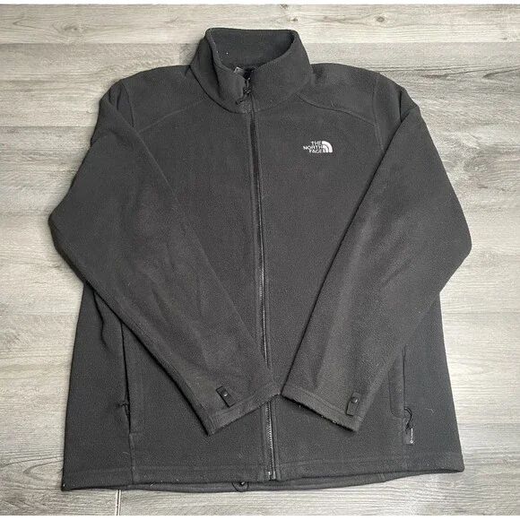 The North Face Black Flashdry Fleece Jacket Coat Sz XL Black/Gray