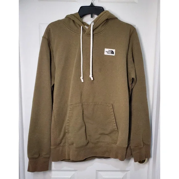 The North Face Men’s Olive Green Hoodie Medium Pullover Logo FA22