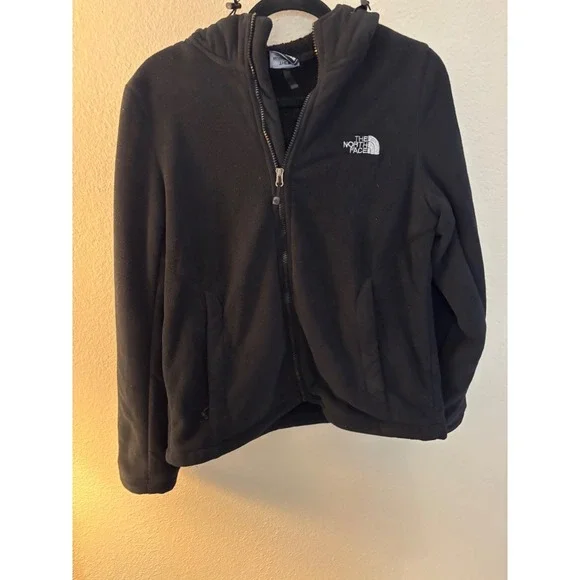 The North Face Mens XL Black Full Zip Fleece Sherpa Lined Hooded Jacket A1172