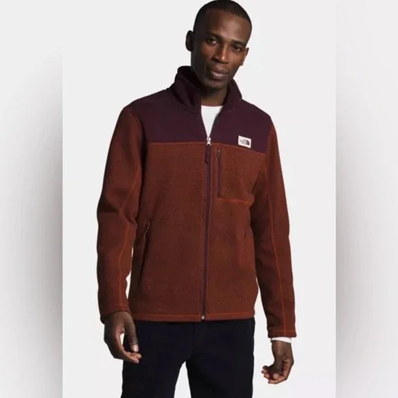 The North Face Gordon Lyons Full Zip Fleece Sweater Jacket Brandywine Orange L