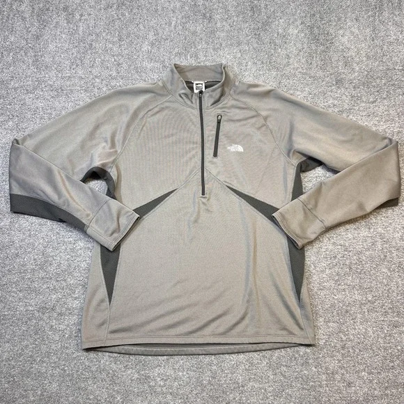 The North Face Flight Series Pullover Mens Large Gray 1/4 Zip Long Sleeve