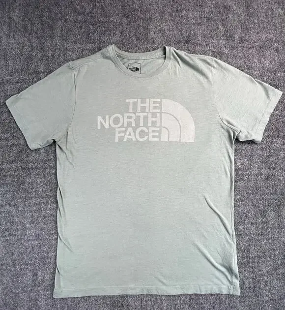 The North Face Logo Graphic T Shirt Men's Large Green Short Sleeve Outdoor Tee