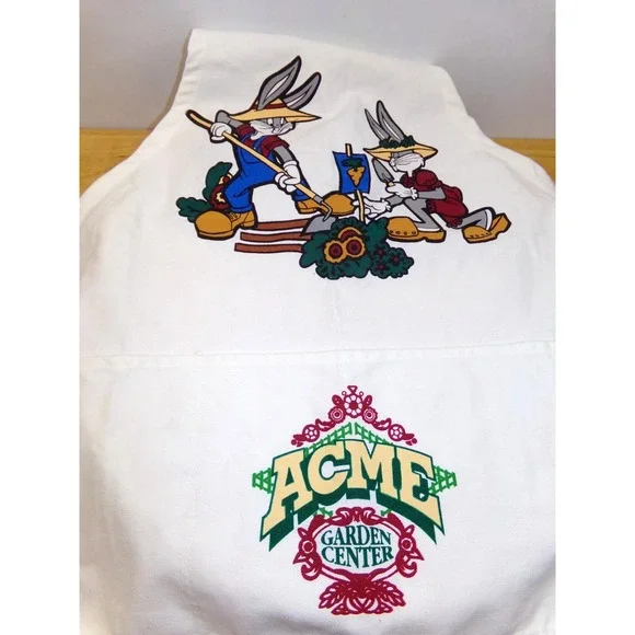 Vintage ACME‎ Garden Center Apron Bugs Bunny & Honey Bunny Youth 1993 USA NWT