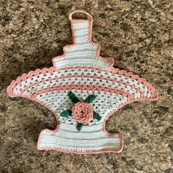 Vintage Crochet Doilie Potholder Hot Pad Kitchen Granny‎ Core Cottage Core
