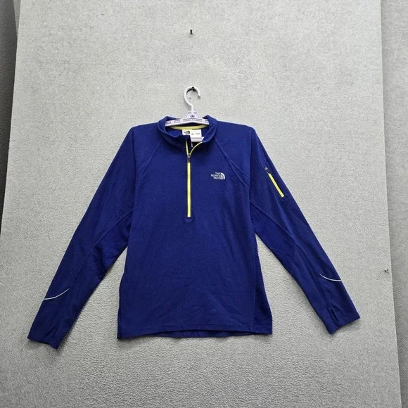 The North Face Men Sweatshirt M Blue Fleece Quarter Zip Activewear Zipper