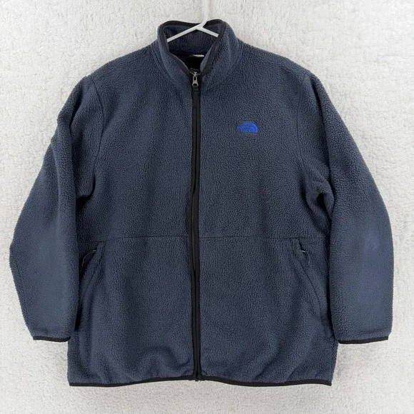 The North Face Jacket Mens XL Blue Sherpa Fleece Full Zip‎ Outdoor Hiking