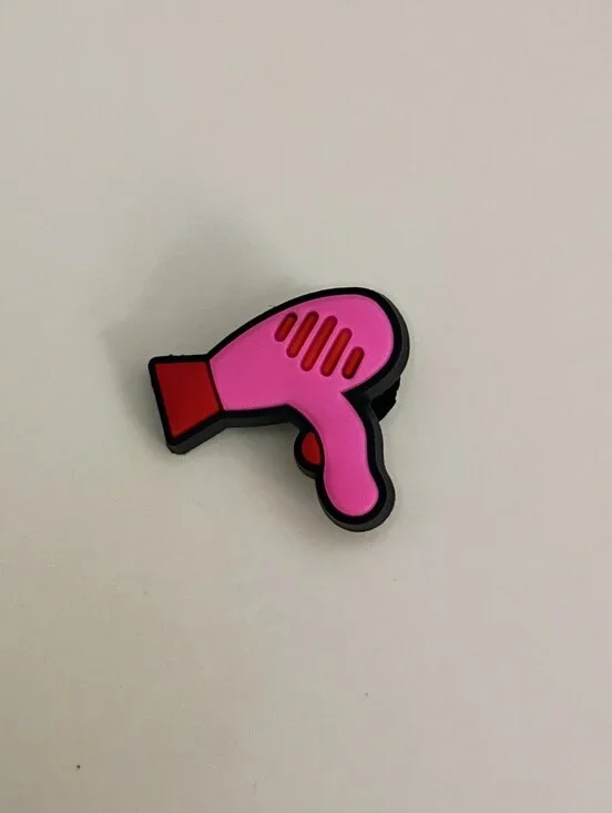 10 for $10 Jibbitz Croc Charm - Pink Hair Blow Dryer With Red Attachment
