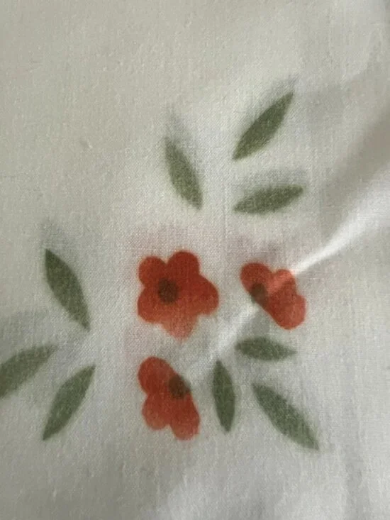 VTG White Handmade Square Embroidered & Painted Handkerchief Napkins, Set Of 12