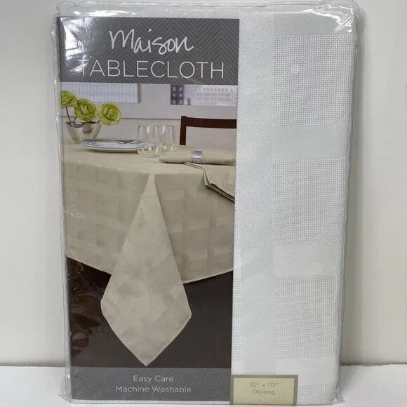 Maison Tablecloth White Fabric Heavy Wrinkle Resistant by Benson Mills
