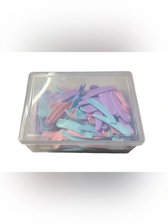 Pastel Plastic Makeup Scoops- Pink, Blue, Lavender