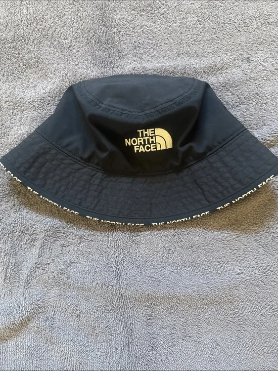 The North Face Black Bucket Hat with White Logo Trim