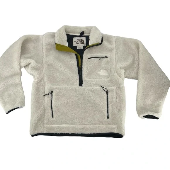 The North Face Fleece Pullover Dunraven Sherpa Small White Excellent
