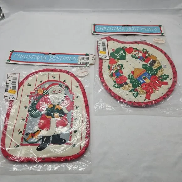 Christmas Potholder Vintage Cecil Saydah Christmas Lot of 2