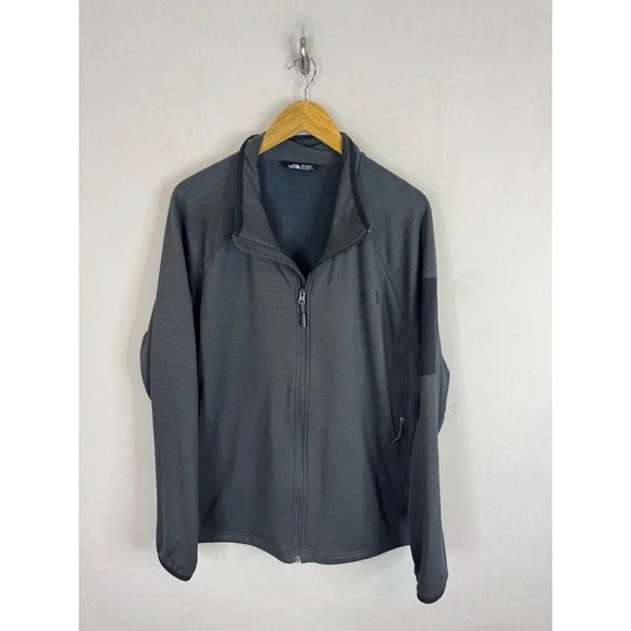 The North Face Mens Borod Full Zip Grid Fleece Jacket Asphalt Grey XXL NF0A2VE1