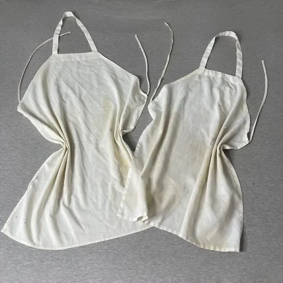 Restaurant White Kitchen and Cleaning Aprons 2 PCS. Set