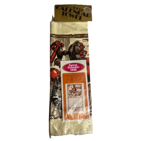 Vtg Impressions 1992 Calendar Tea Towel Hanging 16