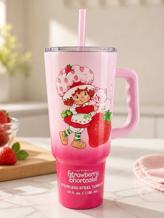 Strawberry Shortcake Pink Stainless Steel Tumbler 40 oz