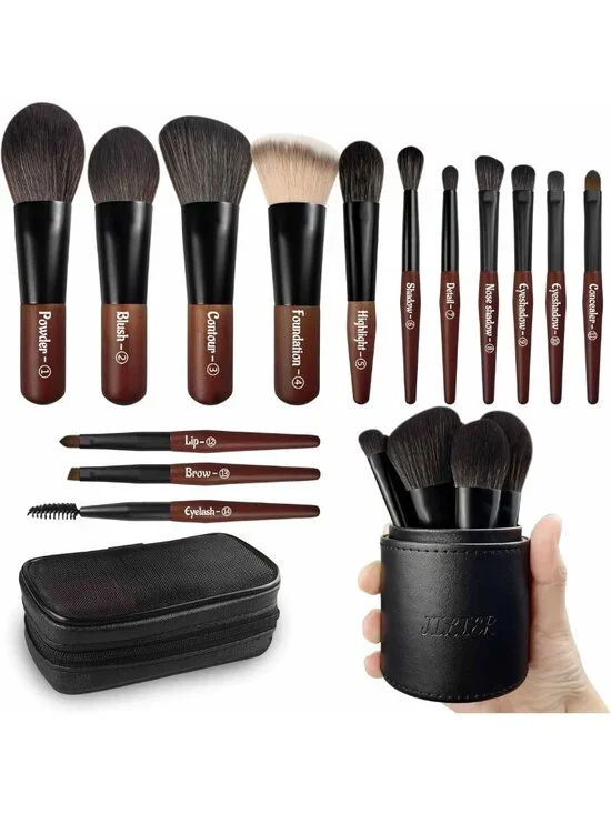 14-Piece Mini Travel Makeup Brush Set for Foundation, Eyeshadow, Blush & More