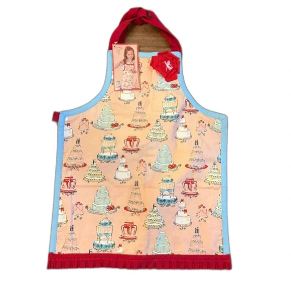 NWT Saucy-Wear Pink & Red Cake Apron Child's One Size